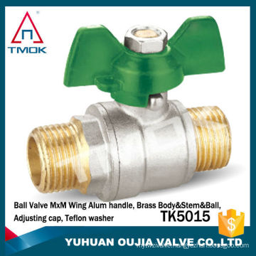 TMOK TK-5015 manual brass ball valve full port dn15 pn40 male thread butterly alu handle yuhuan manufacturer